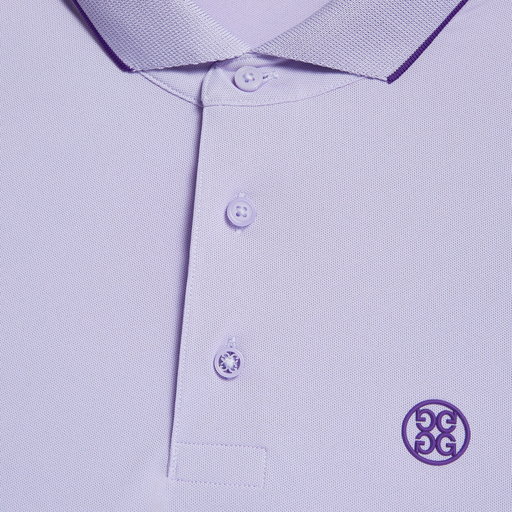 G/FORE MEN'S RIB COLLAR TECH PIQUÉ MODERN SPREAD COLLAR BANDED SLEEVE POLO - AURA