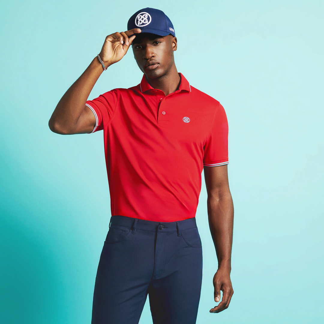 G/FORE MEN'S LTD RELEASE TUX PERFORMANCE PIQUÉ POLO - LAVA