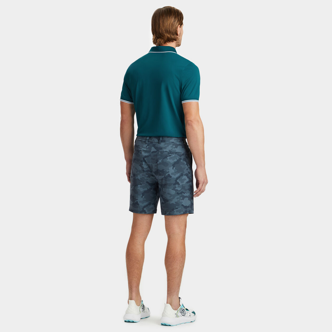 G/FORE MEN'S RIB COLLAR TECH PIQUÉ MODERN SPREAD COLLAR BANDED SLEEVE POLO - SPRUCE