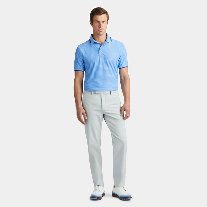 G/FORE MEN'S SCRIPT STRIPE TECH JERSEY POLO - DAWN