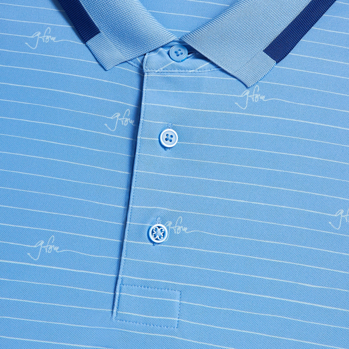G/FORE MEN'S SCRIPT STRIPE TECH JERSEY POLO - DAWN