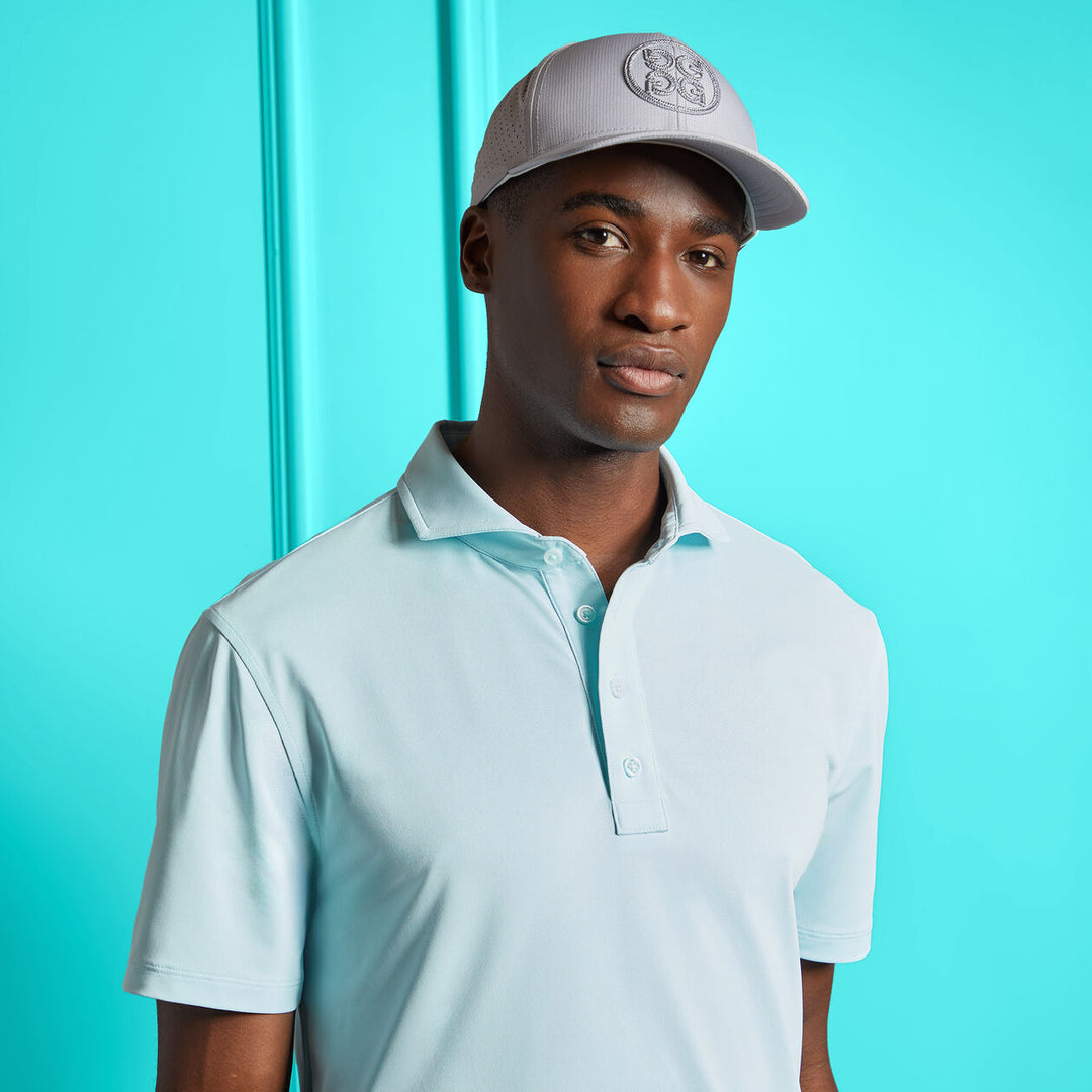 G/FORE MENS RIB GUSSET TECH PIQUÉ MODERN SPREAD COLLAR POLO - DAYBREAK