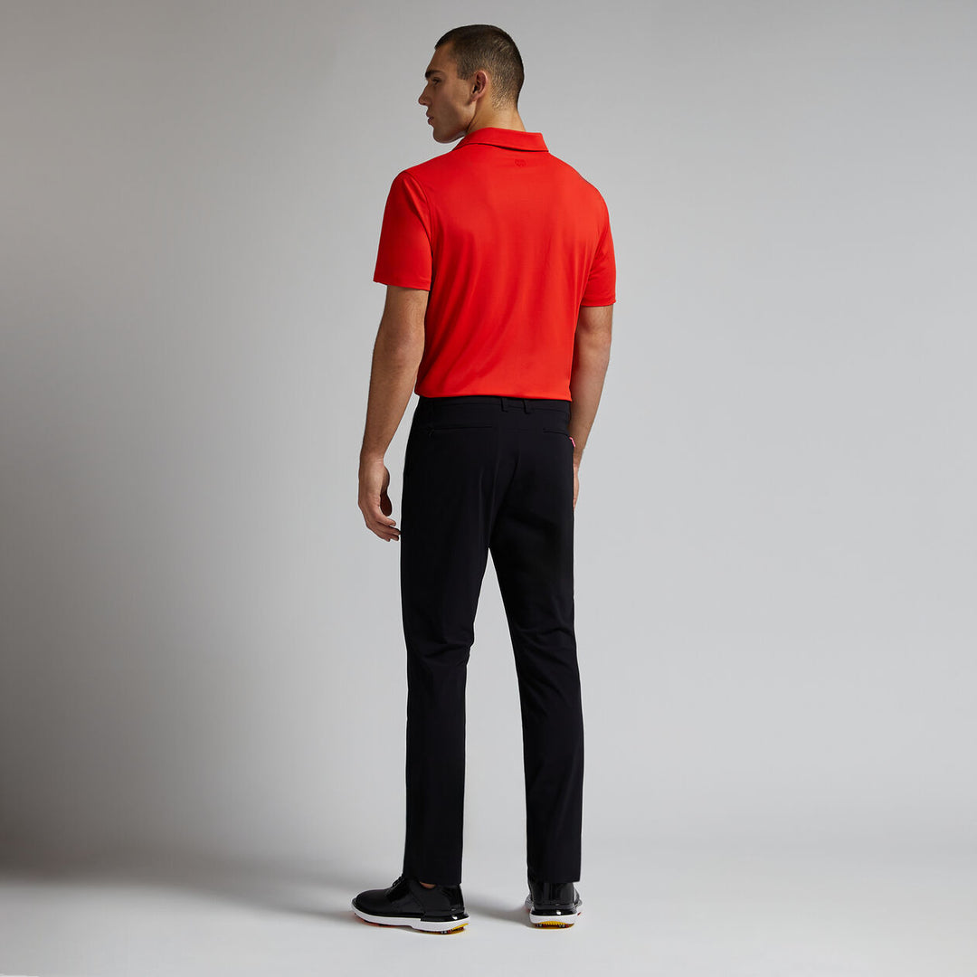 G/FORE MEN'S RIB GUSSET TECH PIQUÉ MODERN SPREAD COLLAR POLO - POPPY