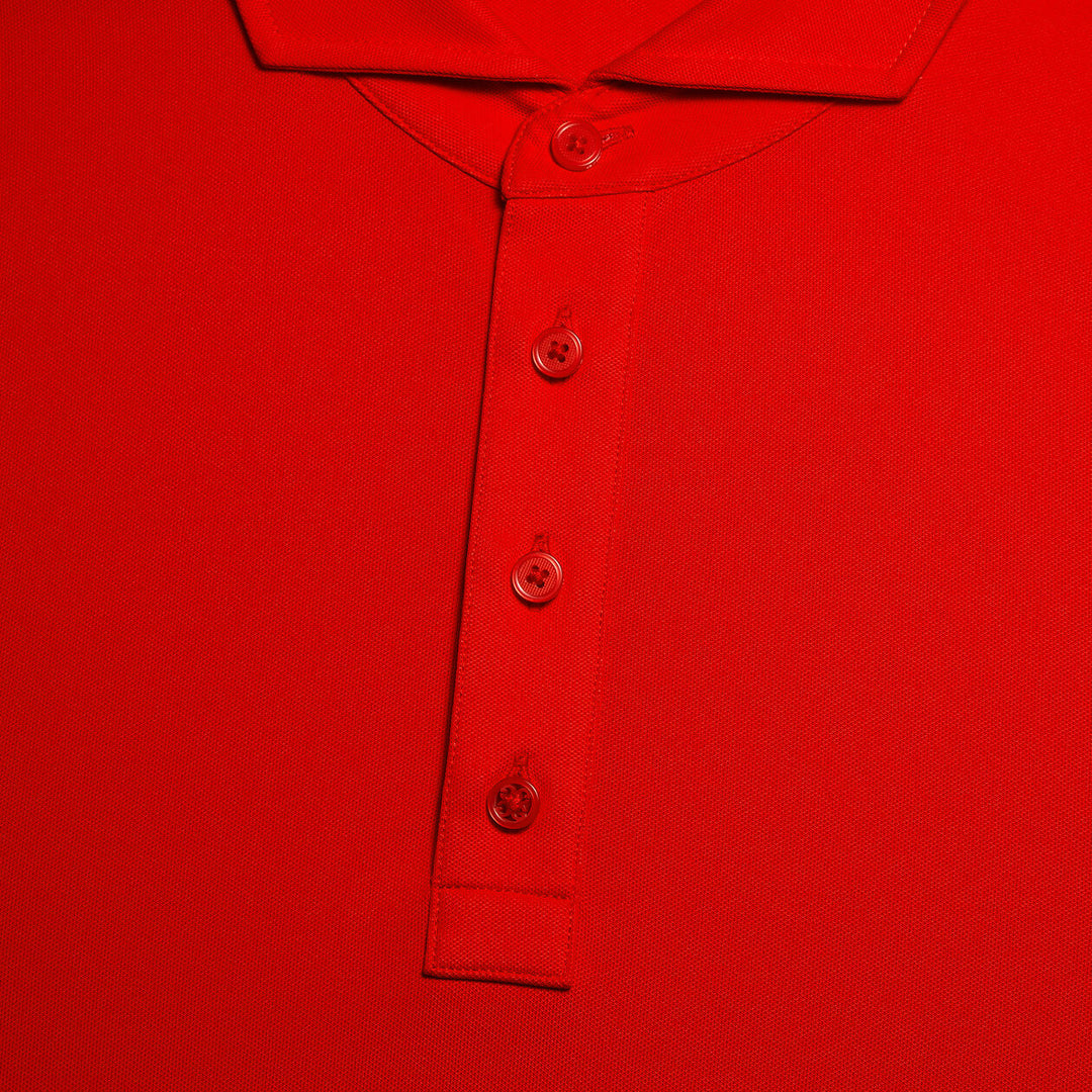 G/FORE MEN'S RIB GUSSET TECH PIQUÉ MODERN SPREAD COLLAR POLO - POPPY