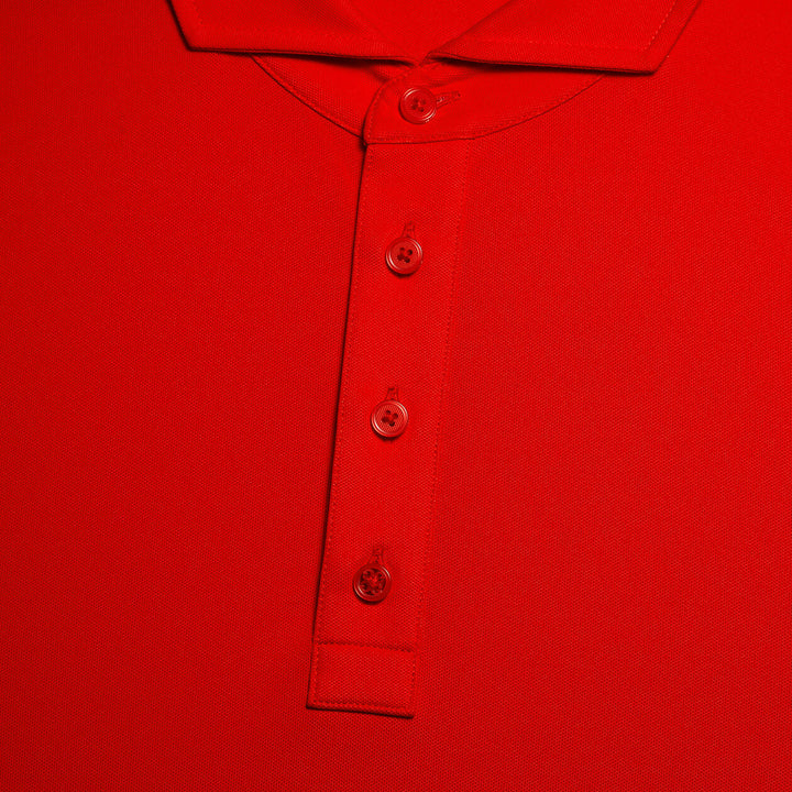 G/FORE MEN'S RIB GUSSET TECH PIQUÉ MODERN SPREAD COLLAR POLO - POPPY