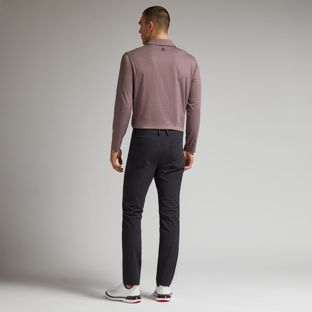 G/FORE MEN'S LTD EDITION MÉLANGE ICE NYLON LONG SLEEVE POLO - HEATHER PORT