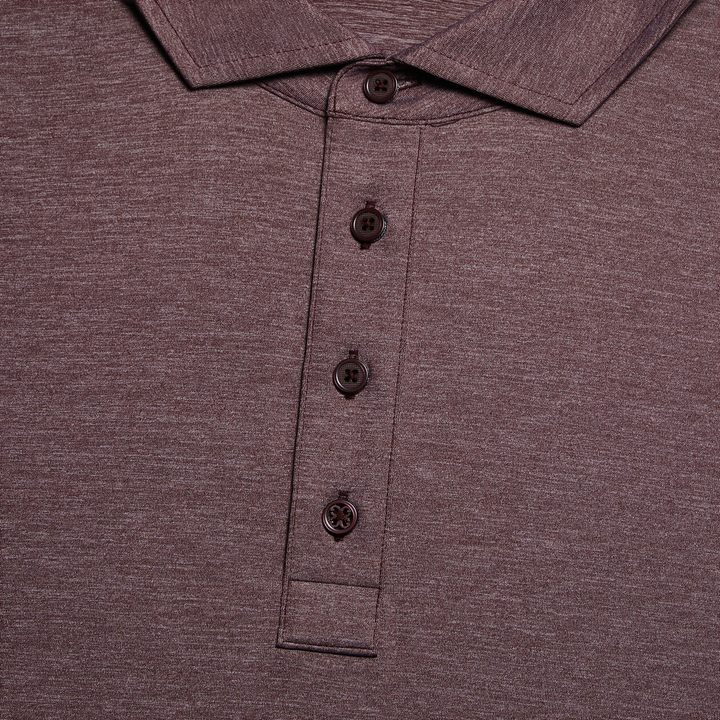 G/FORE MEN'S LTD EDITION MÉLANGE ICE NYLON LONG SLEEVE POLO - HEATHER PORT