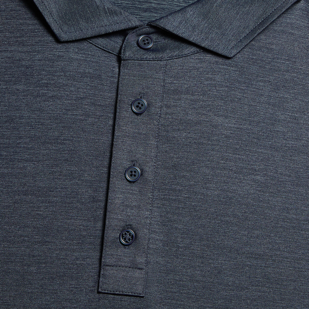 G/FORE MEN'S LTD EDITION MÉLANGE ICE NYLON LONG SLEEVE POLO - HEATHER TWILIGHT