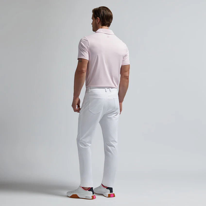 G/FORE MEN'S RIB GUSSET TECH PIQUÉ MODERN SPREAD COLLAR POLO - BLUSH