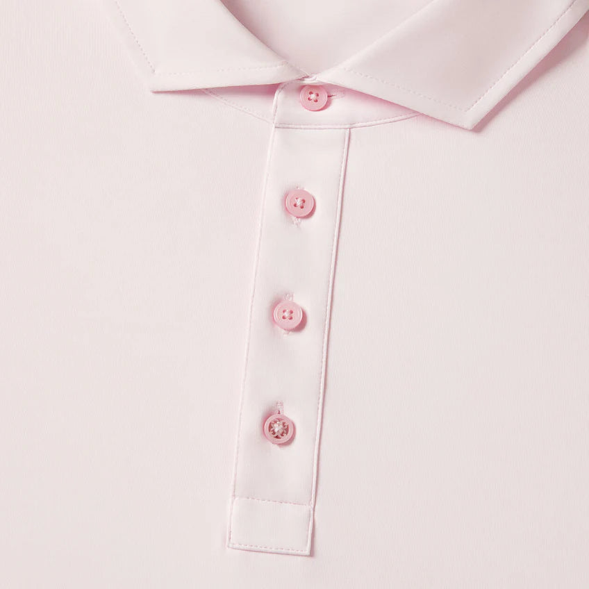 G/FORE MEN'S RIB GUSSET TECH PIQUÉ MODERN SPREAD COLLAR POLO - BLUSH