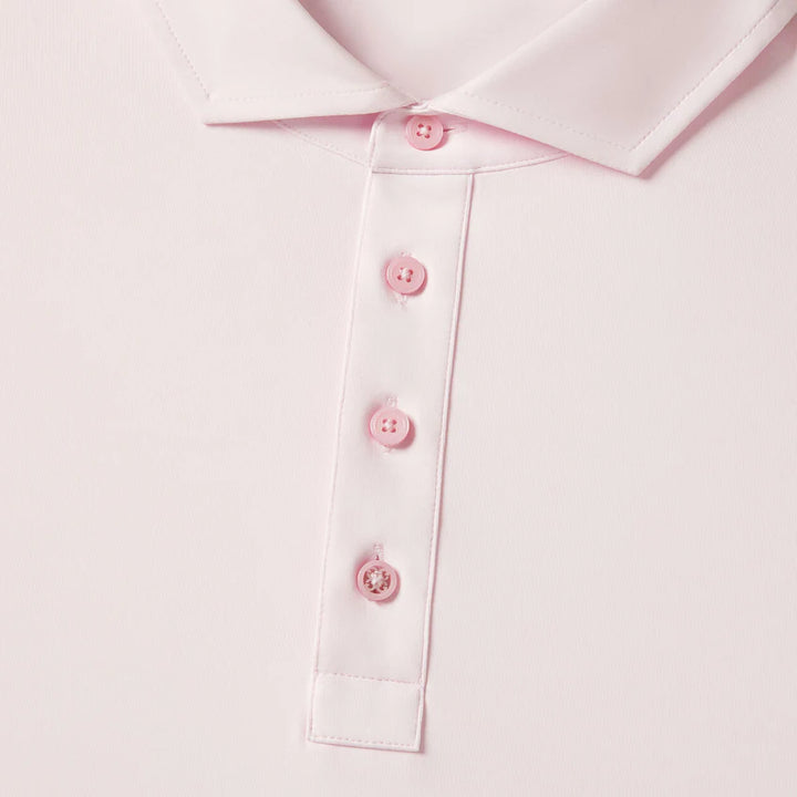 G/FORE MEN'S RIB GUSSET TECH PIQUÉ MODERN SPREAD COLLAR POLO - BLUSH