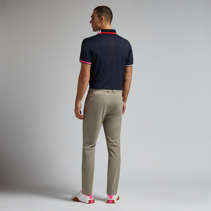 G/FORE MEN'S SILKY PIQUÉ CONTRAST BANDED SLEEVE POLO - TWILIGHT