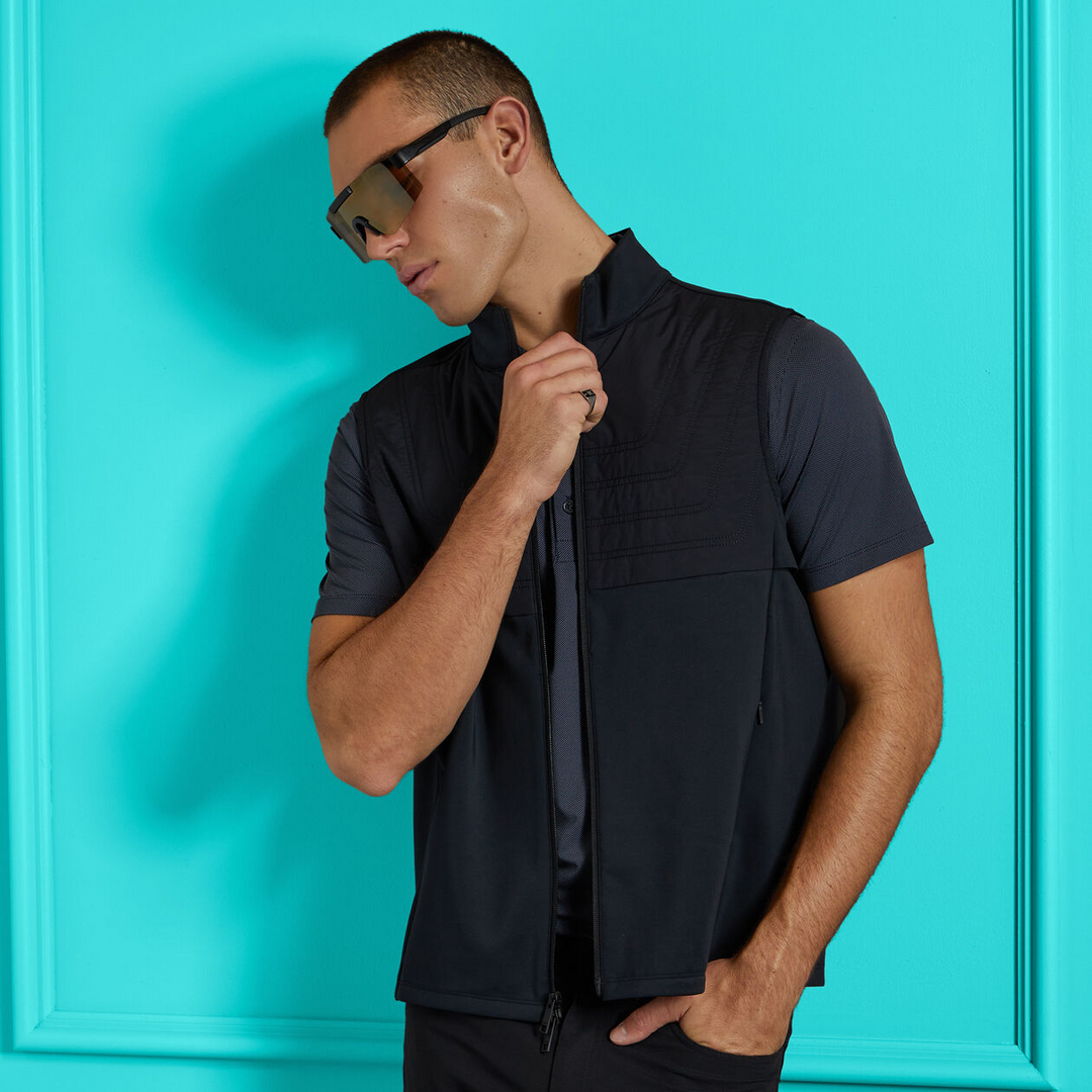 G/FORE MEN'S BIRDSEYE STITCH TECH PIQUÉ POLO - ONYX