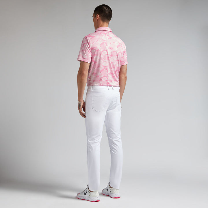 G/FORE MENS MAPPED CAMO TECH JERSEY POLO - BLUSH
