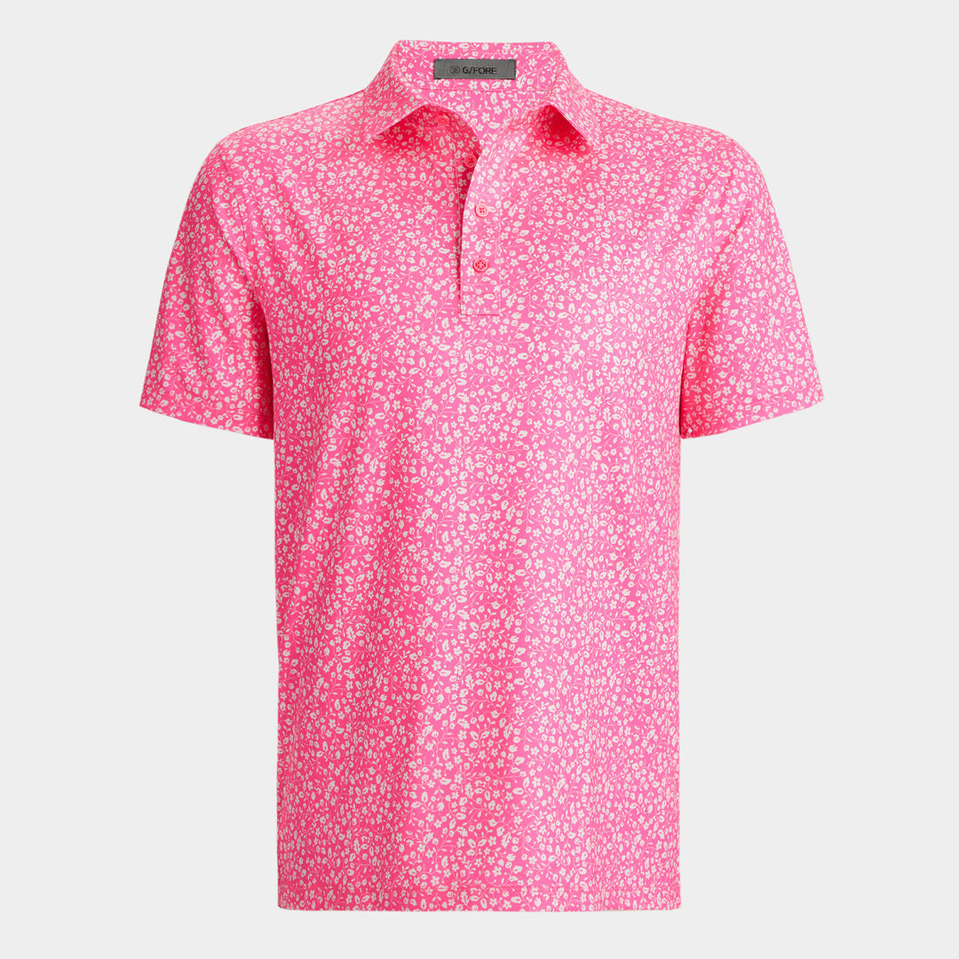 G/FORE MENS GARDEN TECH JERSEY POLO - KNOCKOUT PINK