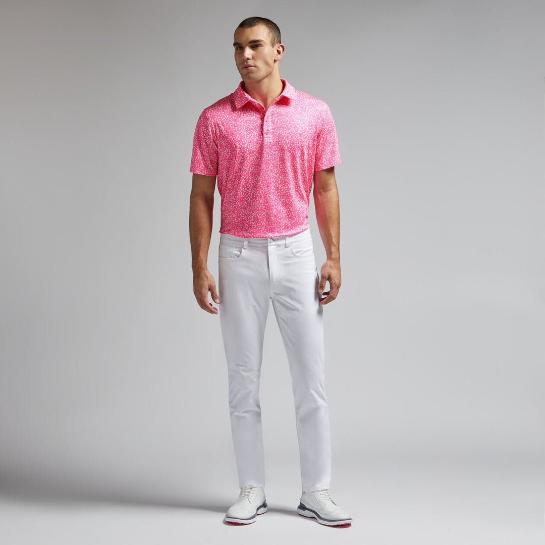 G/FORE MENS GARDEN TECH JERSEY POLO - KNOCKOUT PINK