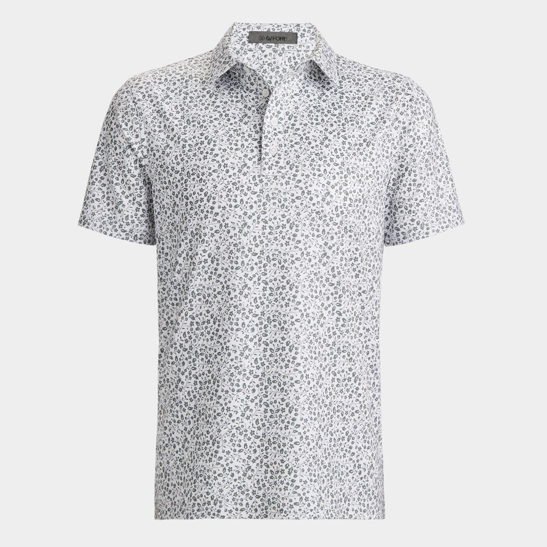 G/FORE MENS GARDEN TECH JERSEY POLO - SNOW