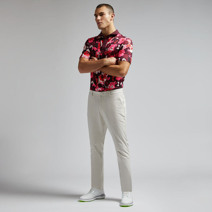 G/FORE MEN'S PATCHWORK FLORAL TECH JERSEY POLO - PORT