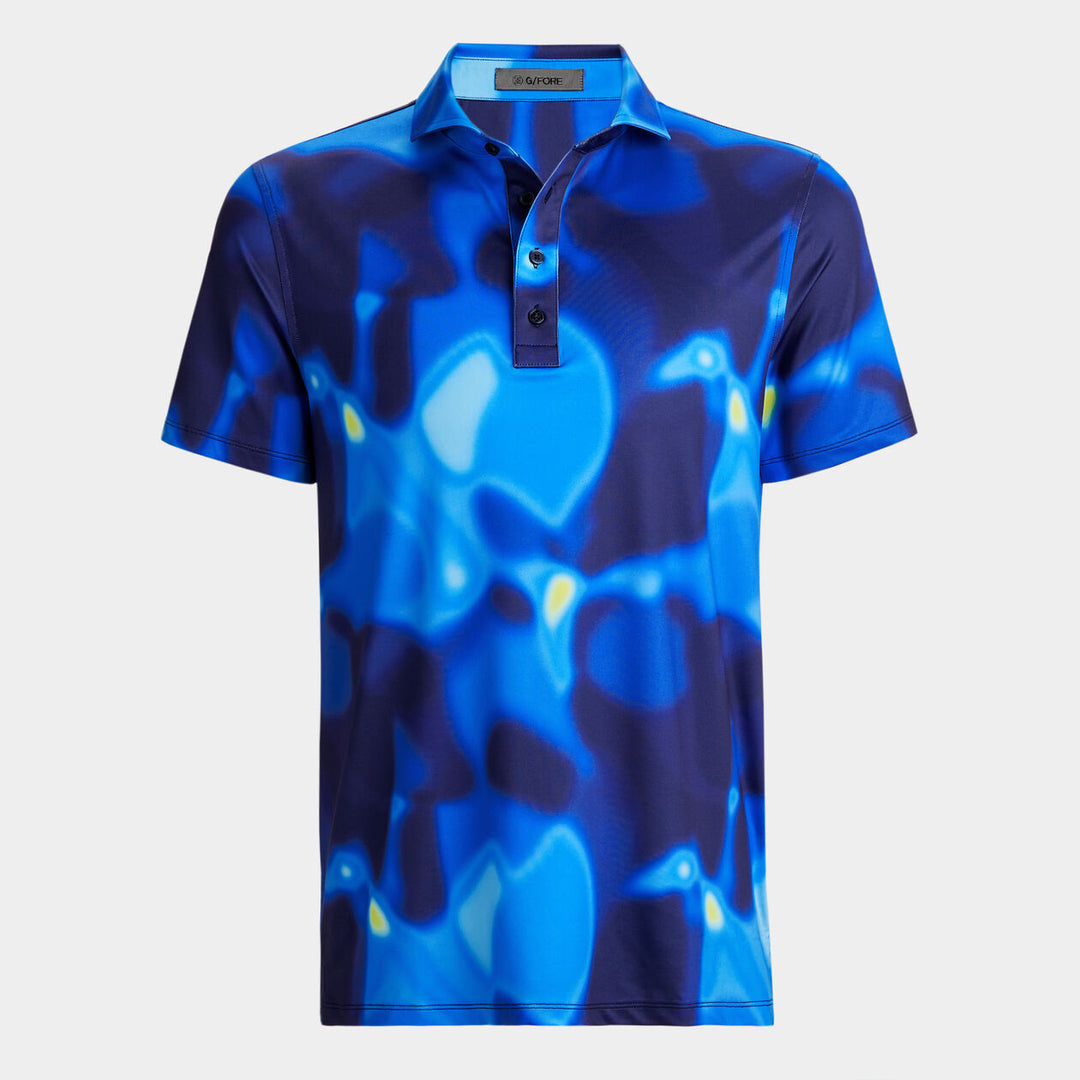 G/FORE MENS BOKEH CAMO TECH JERSEY POLO - BLUE MULTI