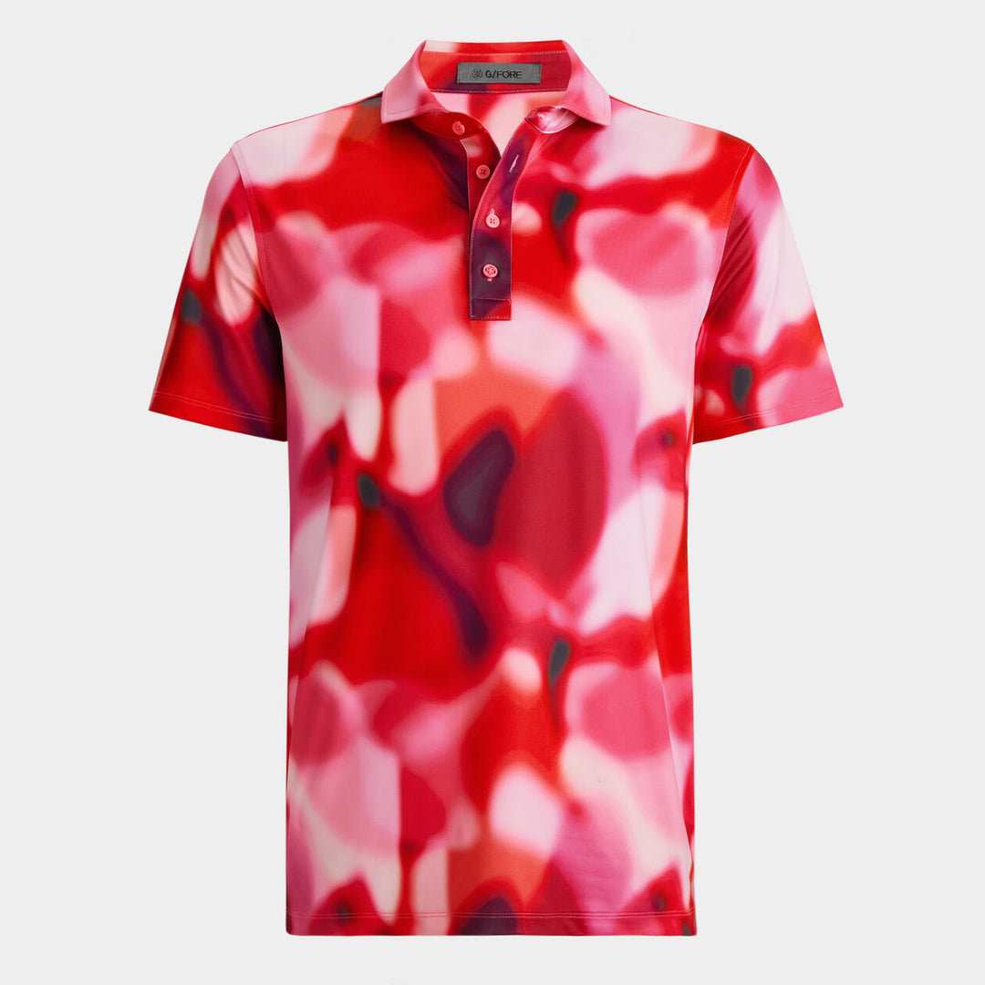 G/FORE MENS BOKEH CAMO TECH JERSEY POLO - PINK MULTI