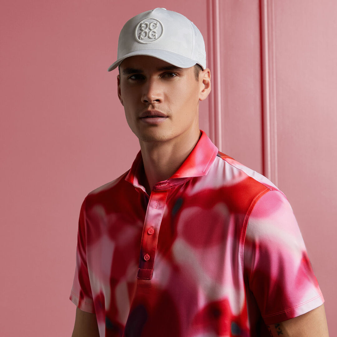 G/FORE MENS BOKEH CAMO TECH JERSEY POLO - PINK MULTI