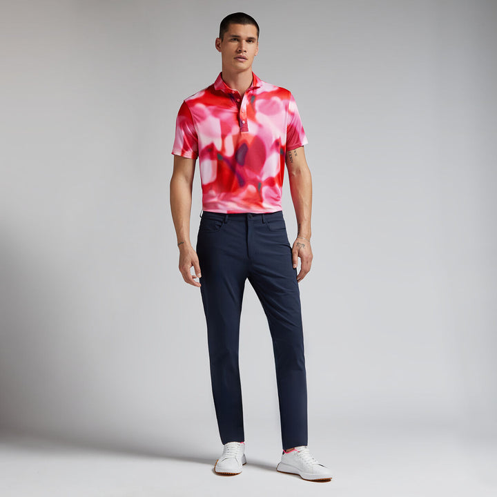 G/FORE MENS BOKEH CAMO TECH JERSEY POLO - PINK MULTI