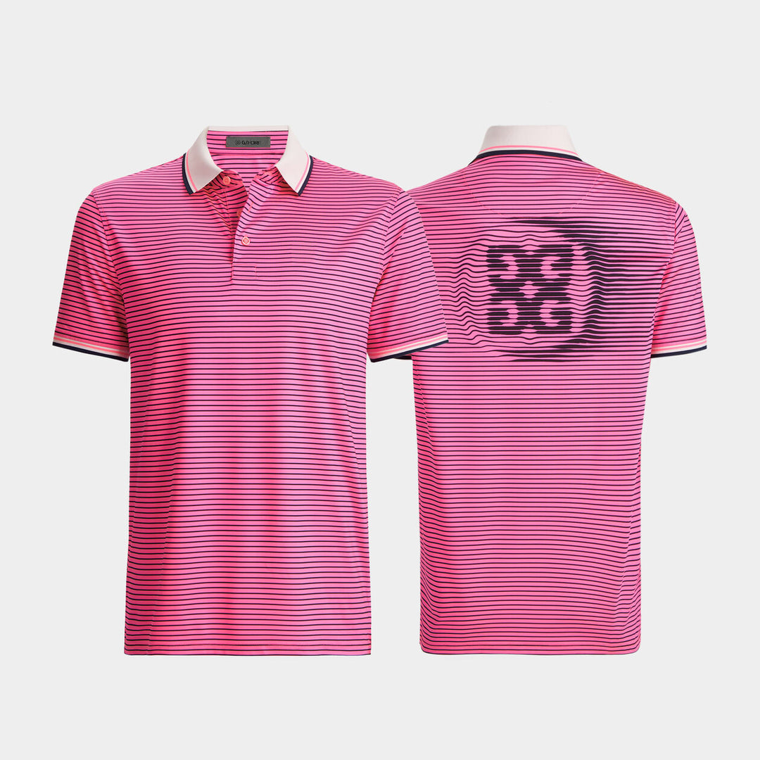 G/FORE MENS CIRCLE G'S GLITCH TECH JERSEY POLO - KNOCKOUT PINK