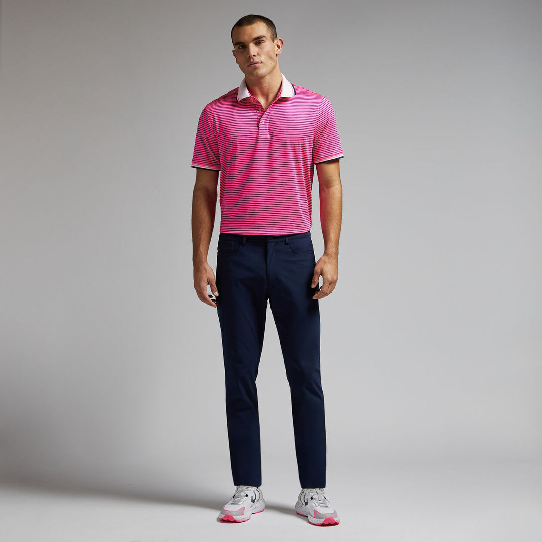 G/FORE MENS CIRCLE G'S GLITCH TECH JERSEY POLO - KNOCKOUT PINK
