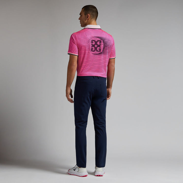 G/FORE MENS CIRCLE G'S GLITCH TECH JERSEY POLO - KNOCKOUT PINK