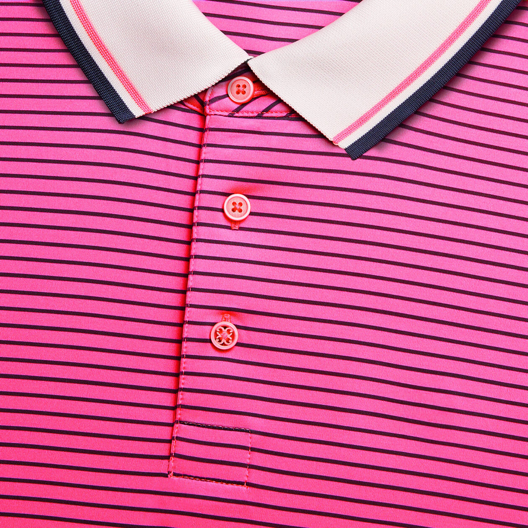 G/FORE MENS CIRCLE G'S GLITCH TECH JERSEY POLO - KNOCKOUT PINK