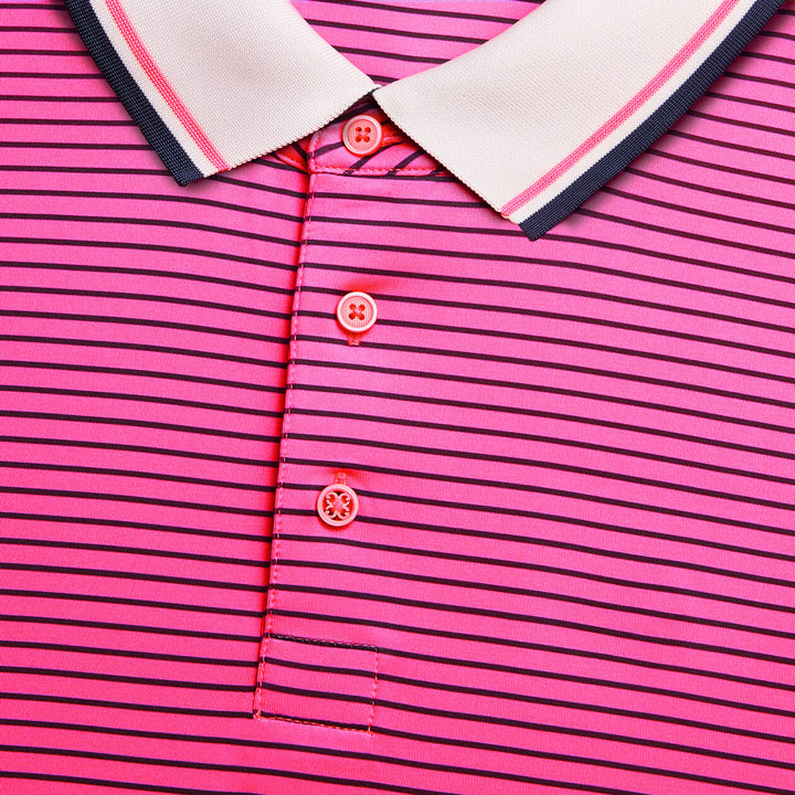 G/FORE MENS CIRCLE G'S GLITCH TECH JERSEY POLO - KNOCKOUT PINK
