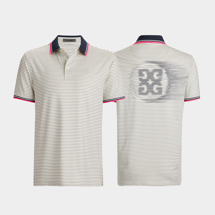 G/FORE MENS CIRCLE G'S GLITCH TECH JERSEY POLO - WINTER WHITE