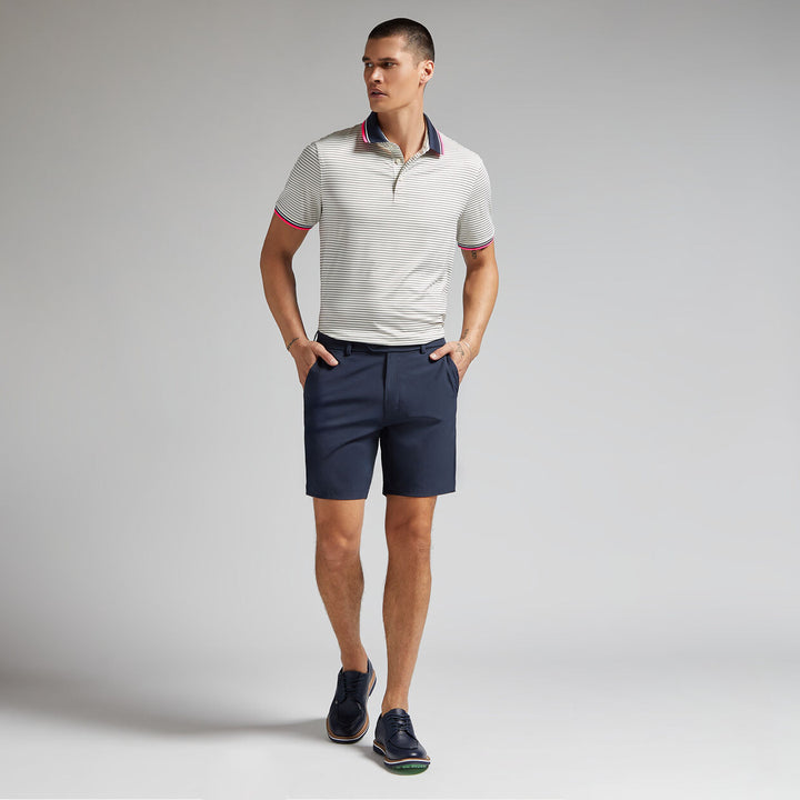 G/FORE MENS CIRCLE G'S GLITCH TECH JERSEY POLO - WINTER WHITE