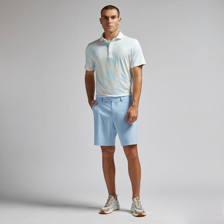 G/FORE MENS STAMPED FLORAL TECH JERSEY POLO - STONE