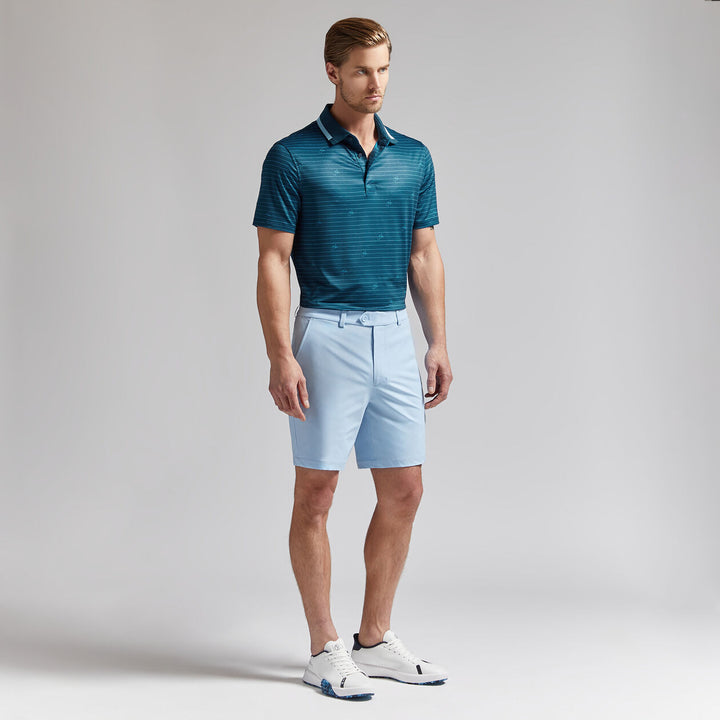 G/FORE MEN'S SCRIPT STRIPE TECH JERSEY POLO - DEEP SEA