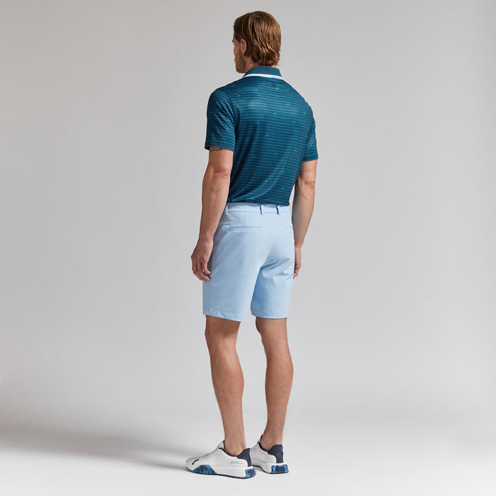 G/FORE MEN'S SCRIPT STRIPE TECH JERSEY POLO - DEEP SEA