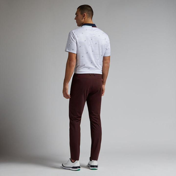 G/FORE MENS SCRIPT STRIPE TECH JERSEY POLO - SNOW