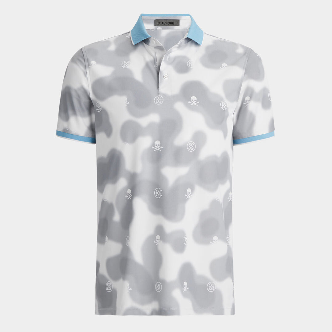 G/FORE MENS BLUR ICON CAMO TECH PIQUÉ POLO - SNOW