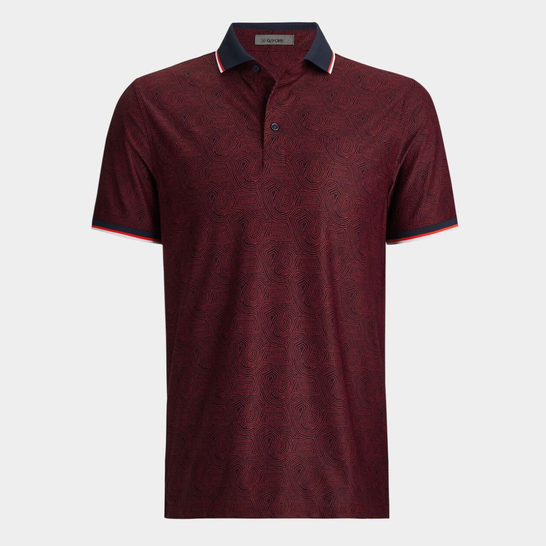 G/FORE MENS FINGERPRINT TECH PIQUÊ POLO - CABERNET