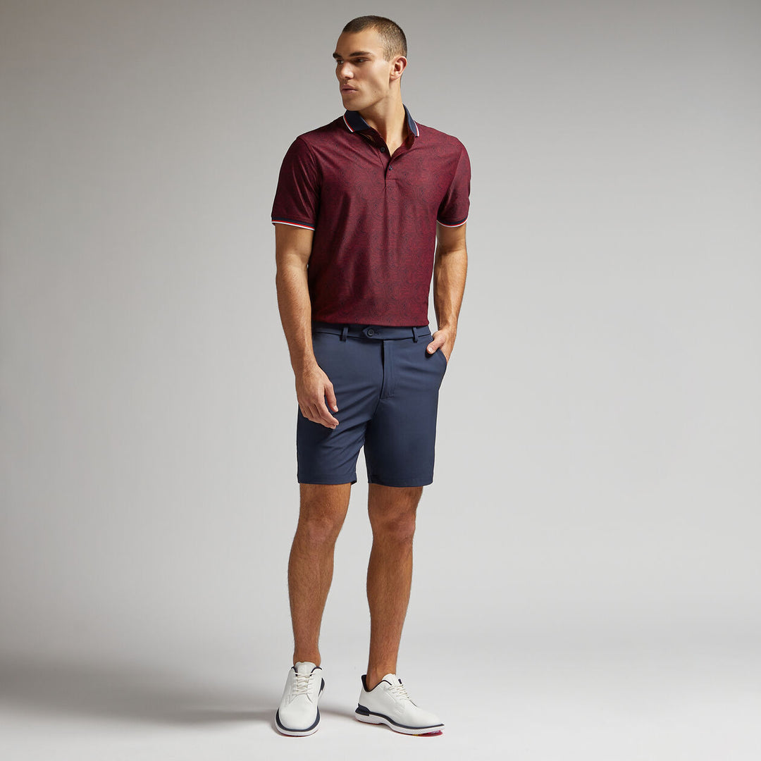 G/FORE MENS FINGERPRINT TECH PIQUÊ POLO - CABERNET