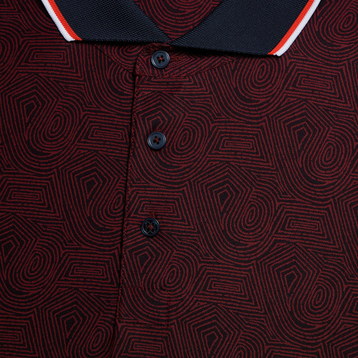 G/FORE MENS FINGERPRINT TECH PIQUÊ POLO - CABERNET