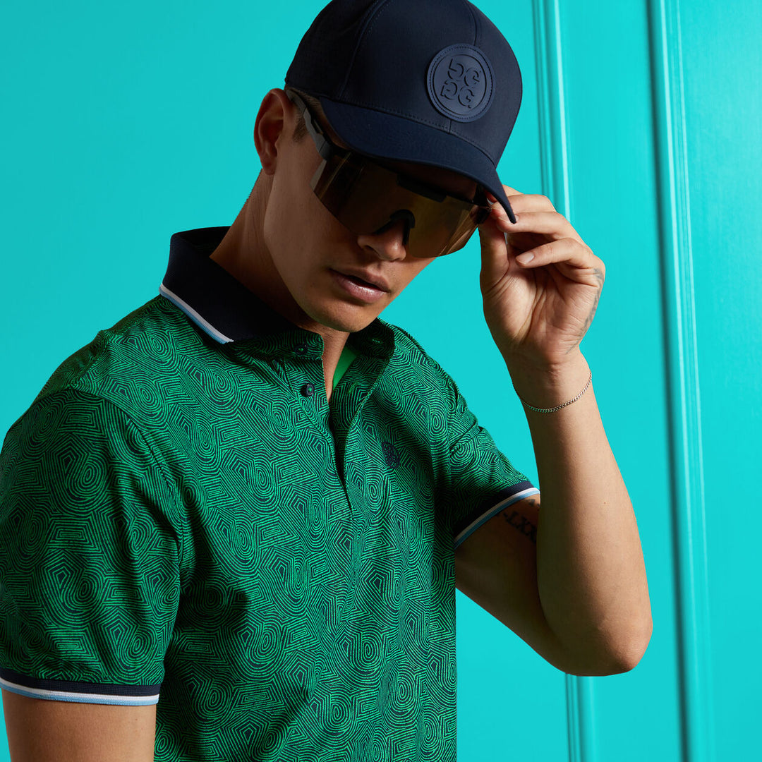 G/FORE MEN'S FINGERPRINT TECH PIQUE POLO - CLOVER