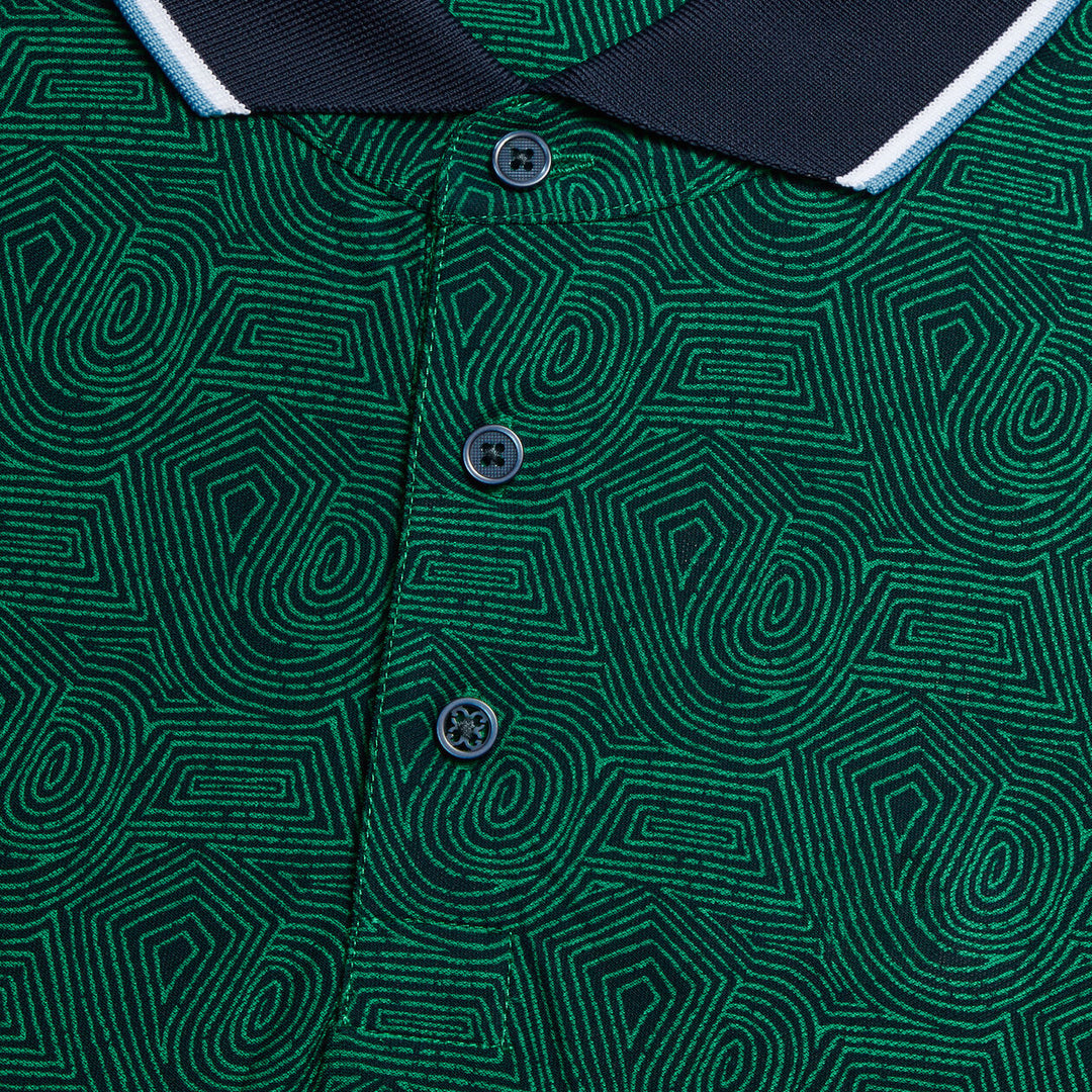 G/FORE MEN'S FINGERPRINT TECH PIQUE POLO - CLOVER