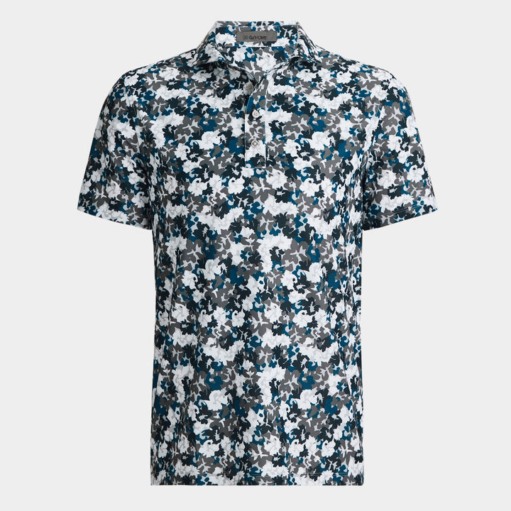 G/FORE MEN'S CAMO FLORAL TECH PIQUÉ POLO - CHARCOAL