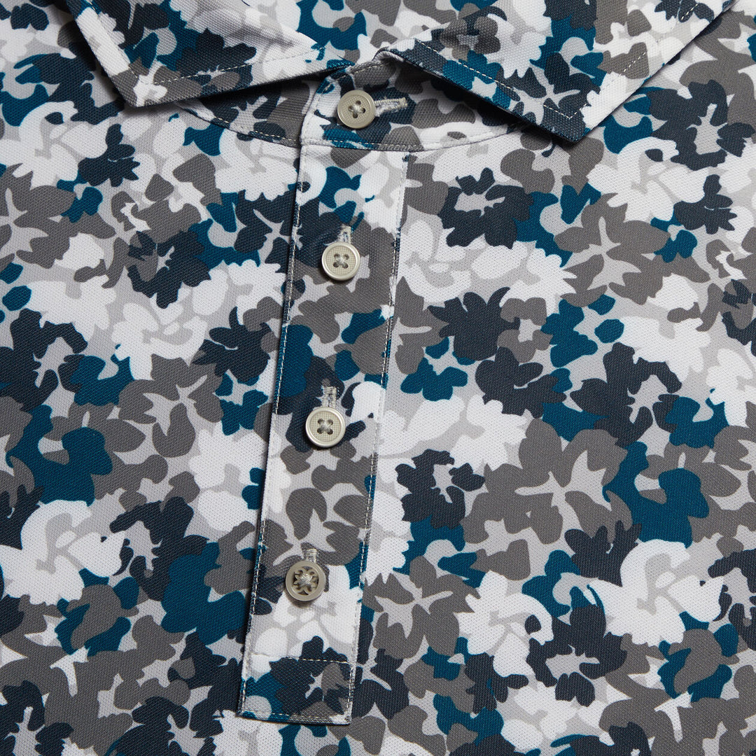 G/FORE MEN'S CAMO FLORAL TECH PIQUÉ POLO - CHARCOAL