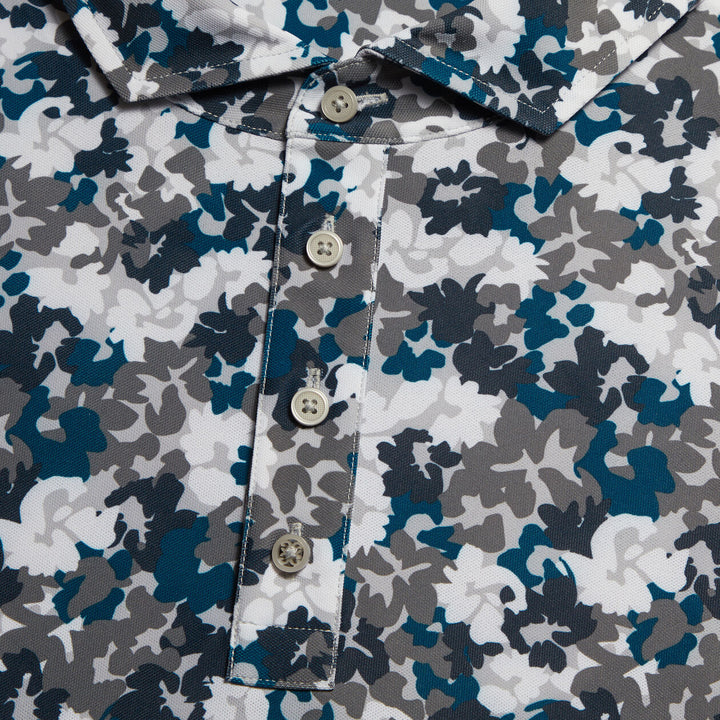 G/FORE MEN'S CAMO FLORAL TECH PIQUÉ POLO - CHARCOAL