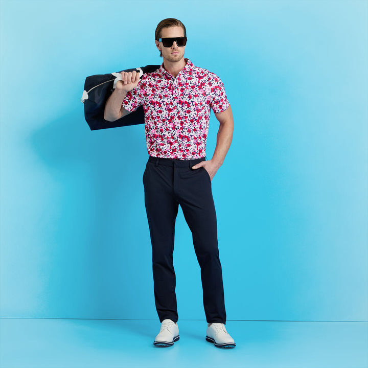 G/FORE MEN'SCAMO FLORAL TECH PIQUÉ POLO - LAVA