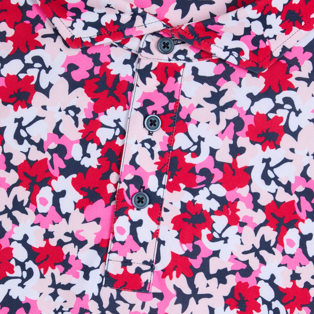 G/FORE MEN'SCAMO FLORAL TECH PIQUÉ POLO - LAVA