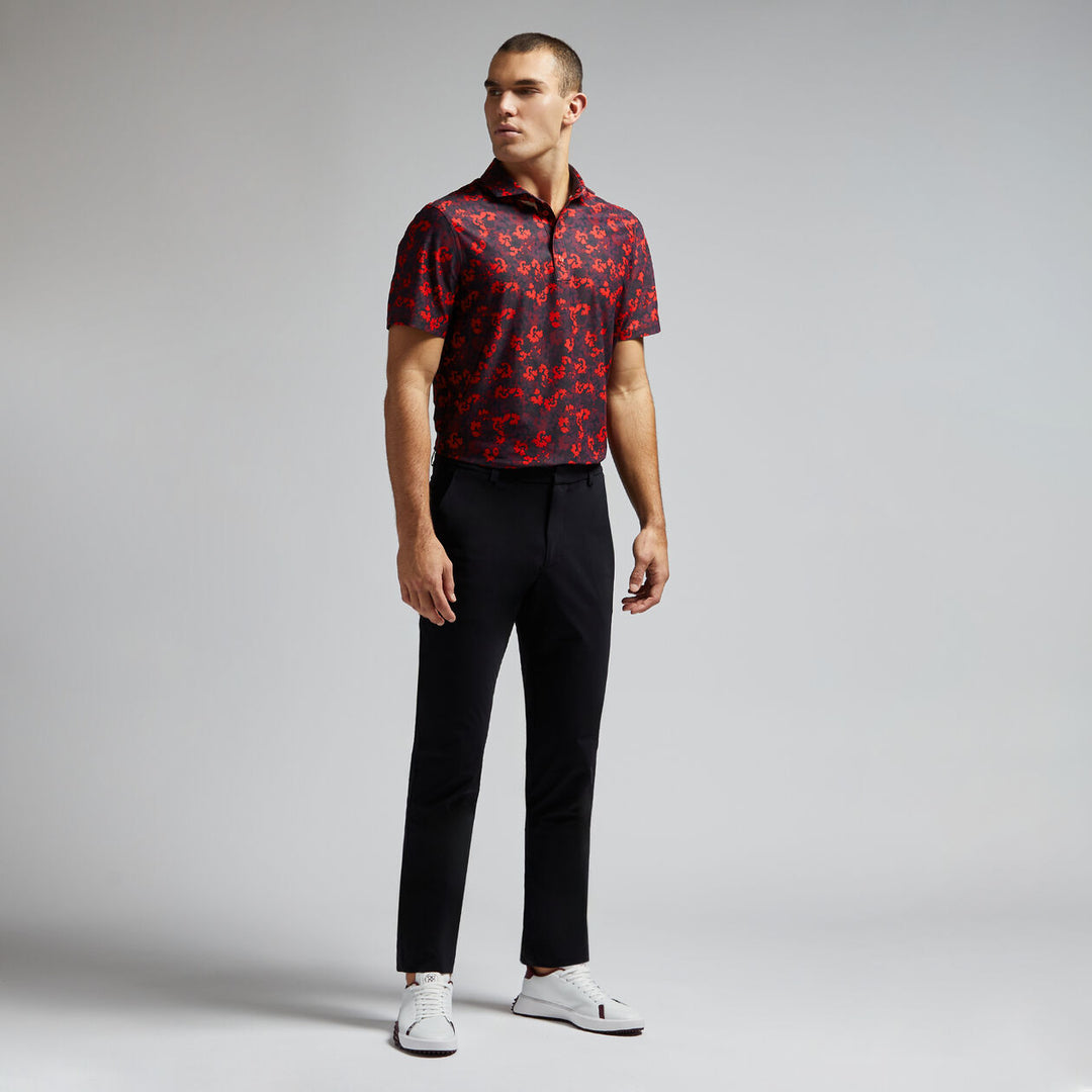 G/FORE MENS CAMO FLORAL TECH PIQUÉ POLO - POPPY