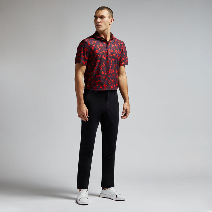 G/FORE MENS CAMO FLORAL TECH PIQUÉ POLO - POPPY